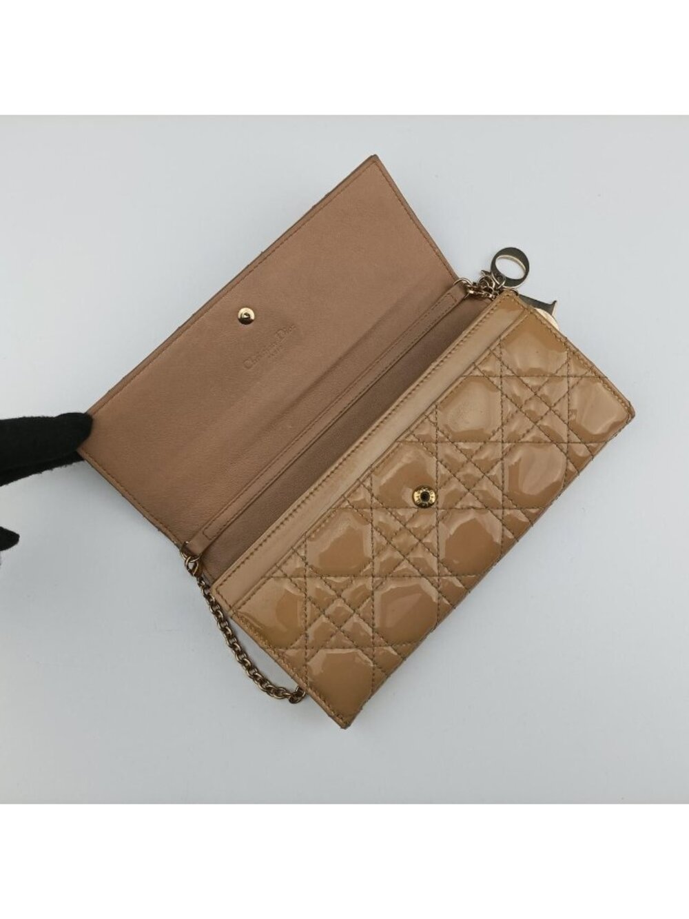★SOLD★ Dior Lady Cannage Beige Patent Handbag - Picture 13 of 15